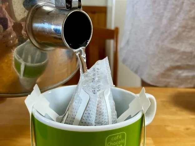 Trying what coral coffee tastes like